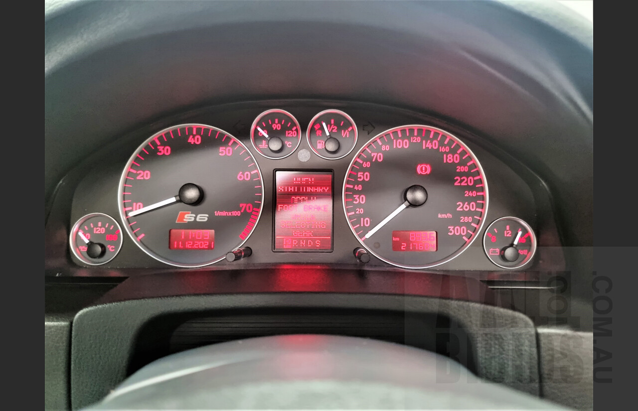 4/2004 Audi S6 C5 4.2 Quattro 4B 4d Sedan Nogaro Blue 4.2L V8