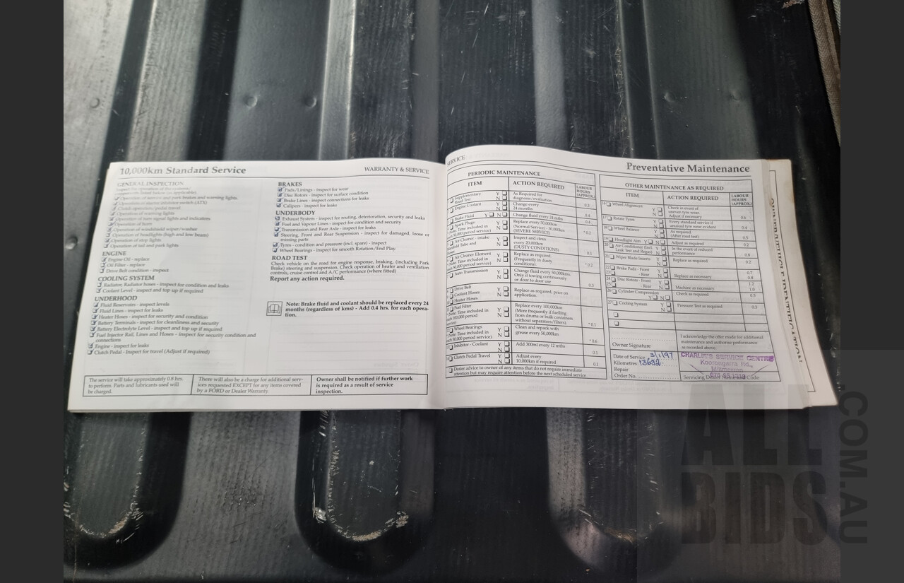 7/1996 Ford Falcon GLi Longreach XH Panelvan White 4.0L