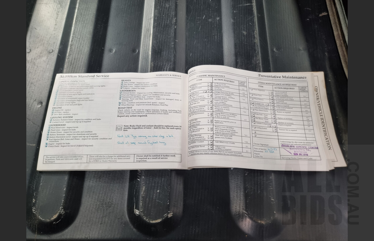 7/1996 Ford Falcon GLi Longreach XH Panelvan White 4.0L