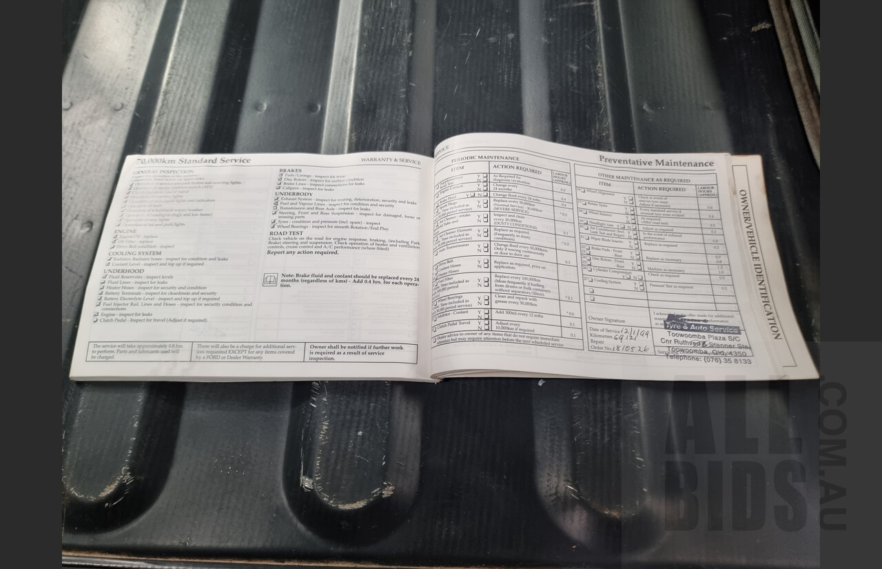 7/1996 Ford Falcon GLi Longreach XH Panelvan White 4.0L