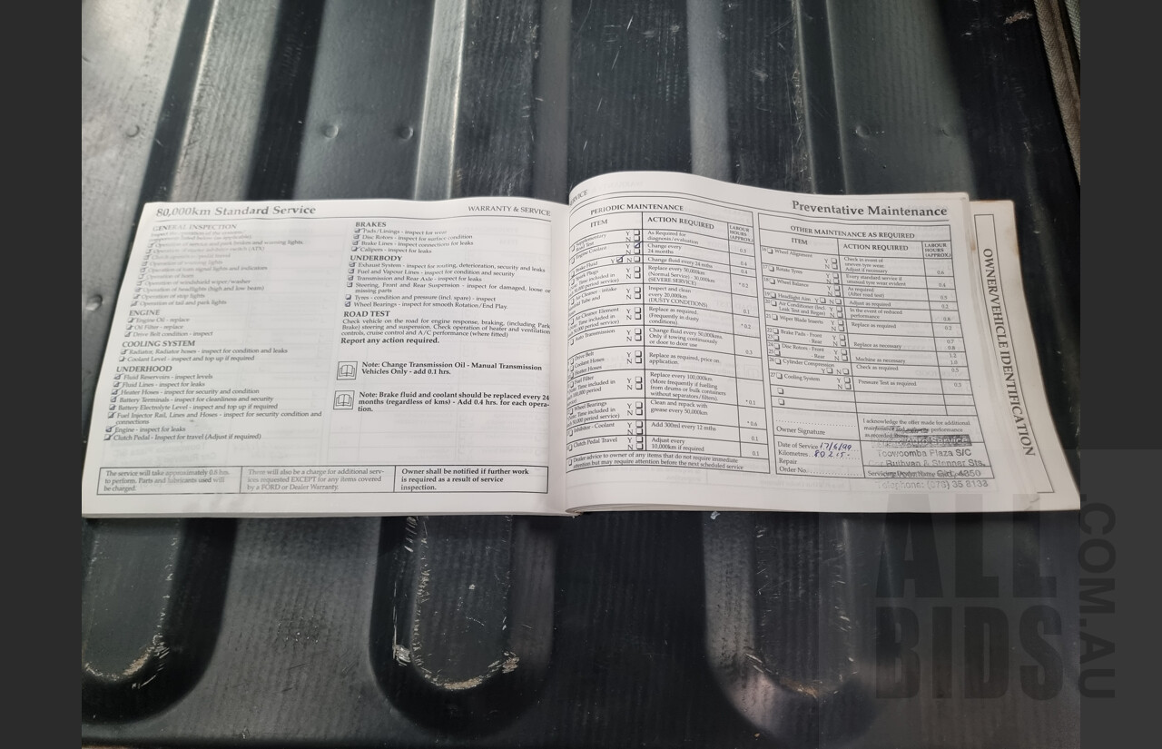 7/1996 Ford Falcon GLi Longreach XH Panelvan White 4.0L