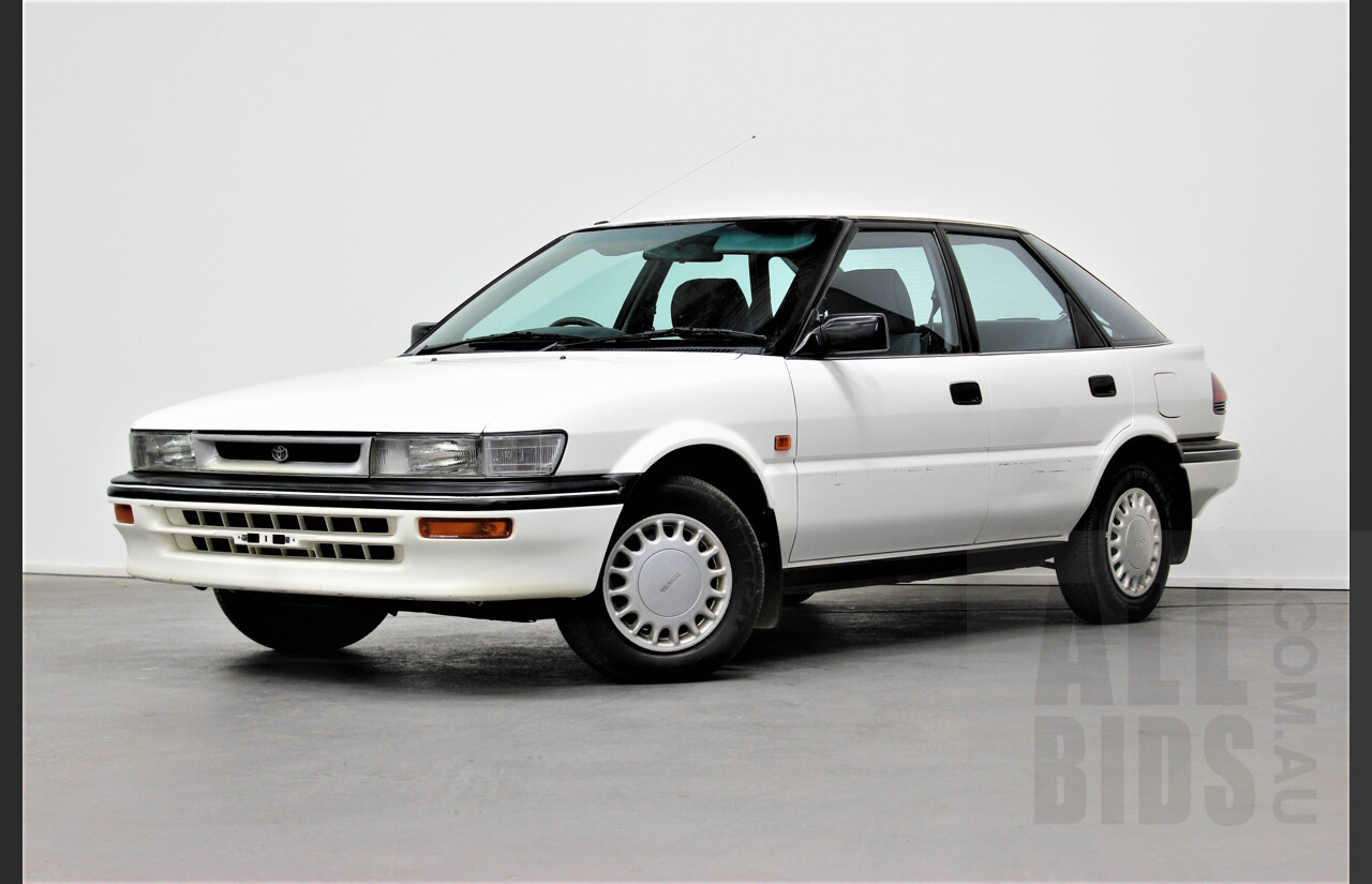 10/1991 Toyota Corolla CSi SECA AE94 5d Liftback White 1.6L Low 57,000ks