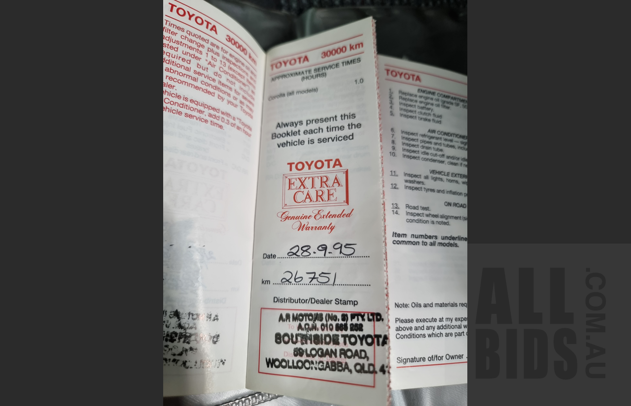 10/1991 Toyota Corolla CSi SECA AE94 5d Liftback White 1.6L Low 57,000ks