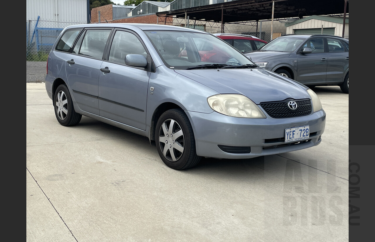 11/2003 Toyota Corolla Ascent ZZE122R 4d Wagon Silver 1.8L