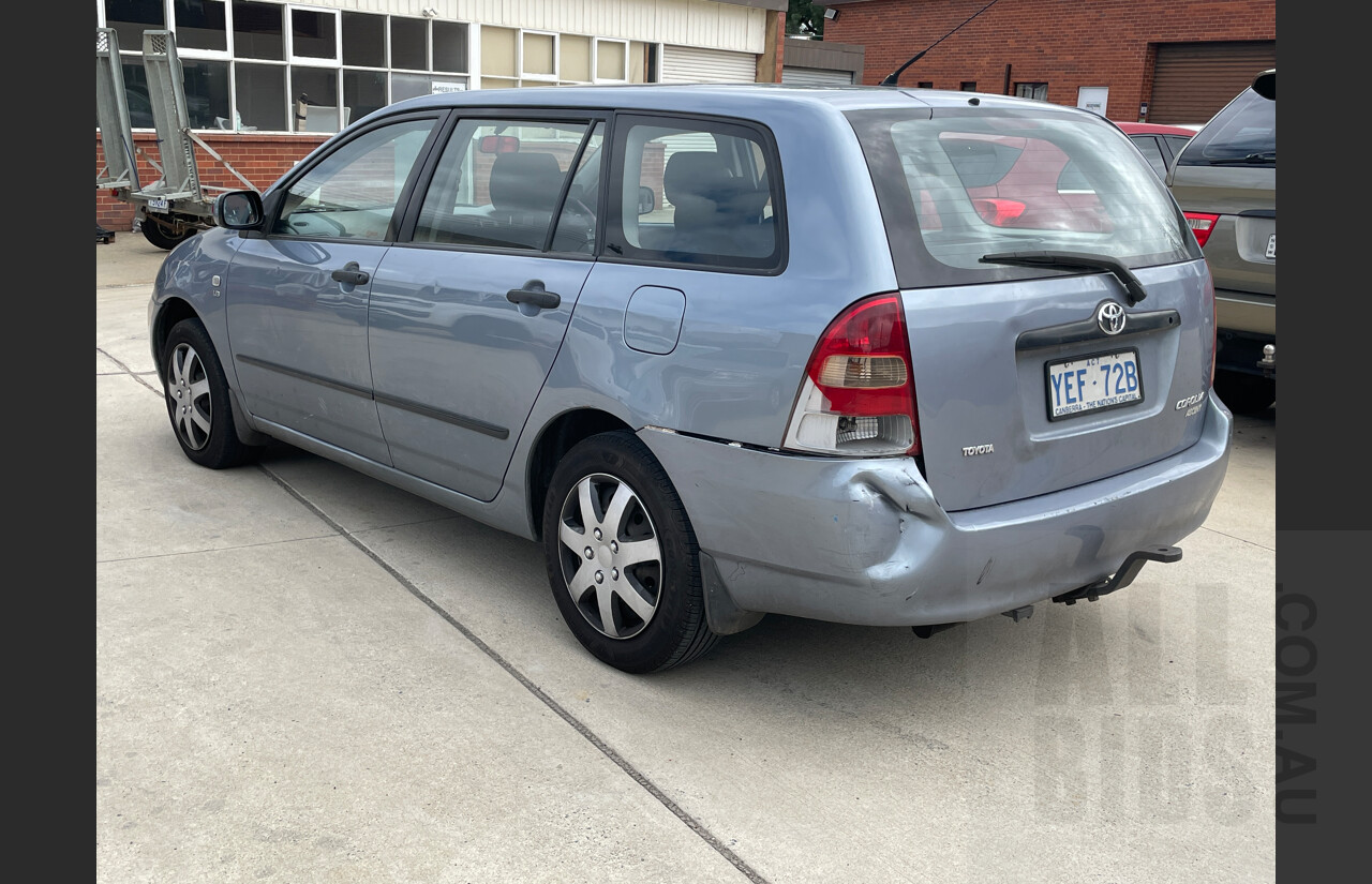 11/2003 Toyota Corolla Ascent ZZE122R 4d Wagon Silver 1.8L