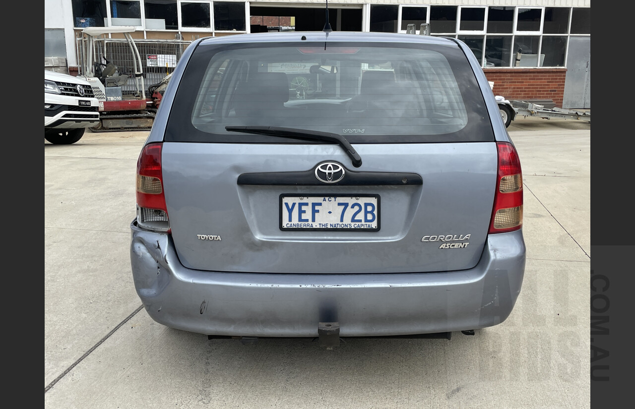 11/2003 Toyota Corolla Ascent ZZE122R 4d Wagon Silver 1.8L
