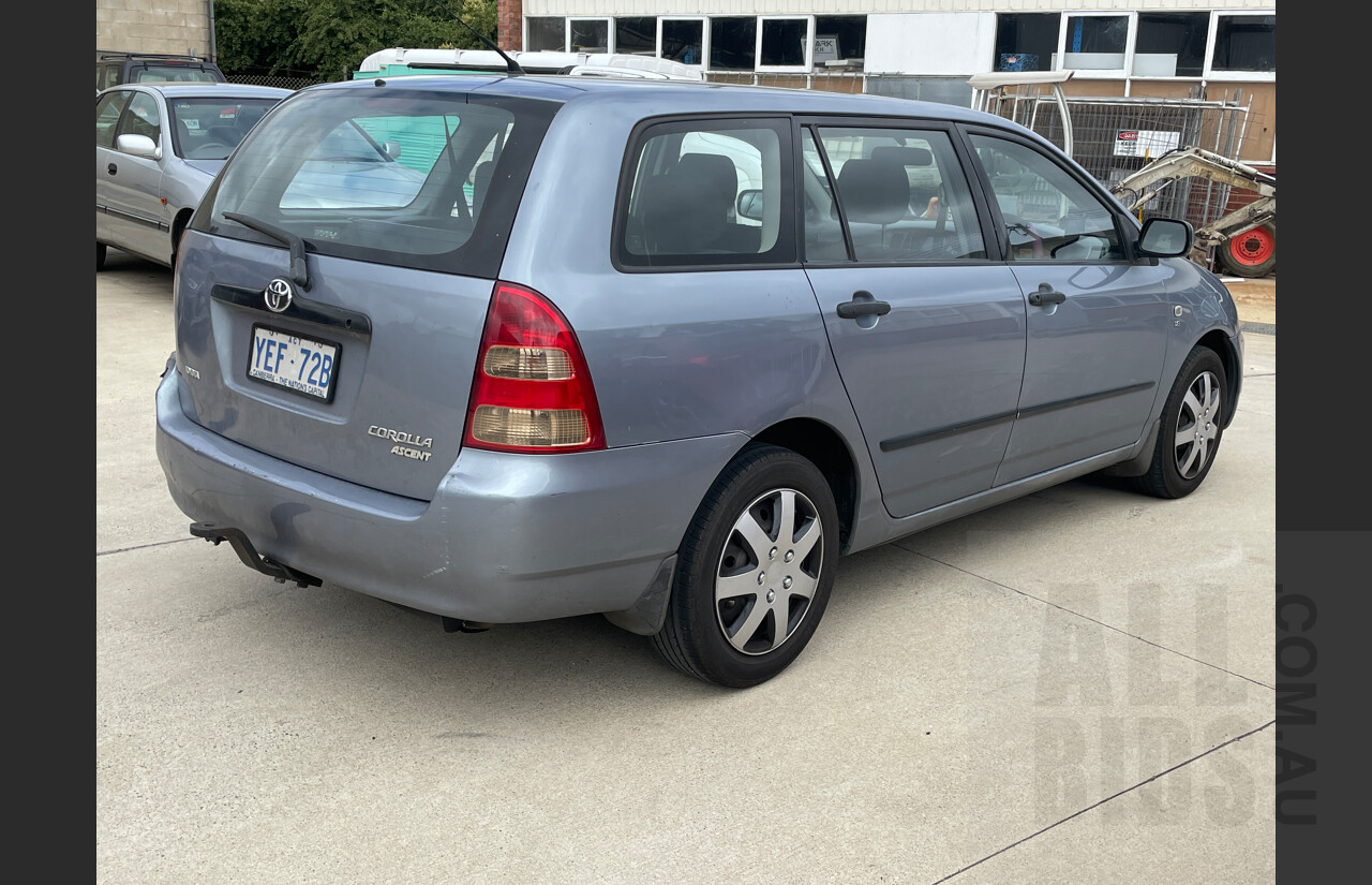 11/2003 Toyota Corolla Ascent ZZE122R 4d Wagon Silver 1.8L