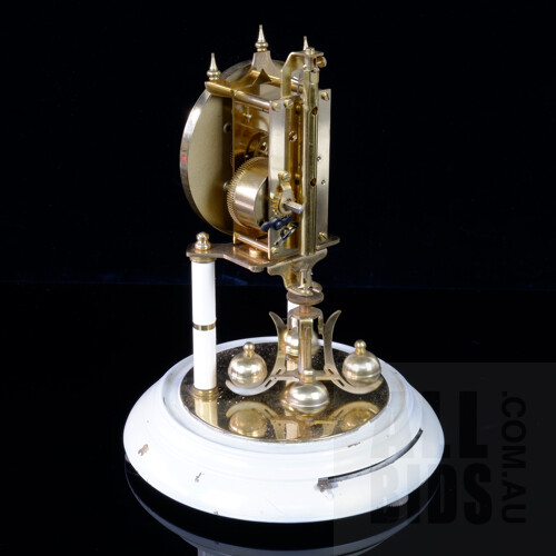 Vintage German Clock with Glass Dome