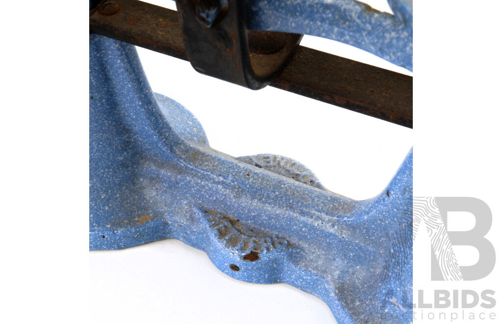 Antique Enamel Cast Iron Balance Scales, Marked Sydney Matters