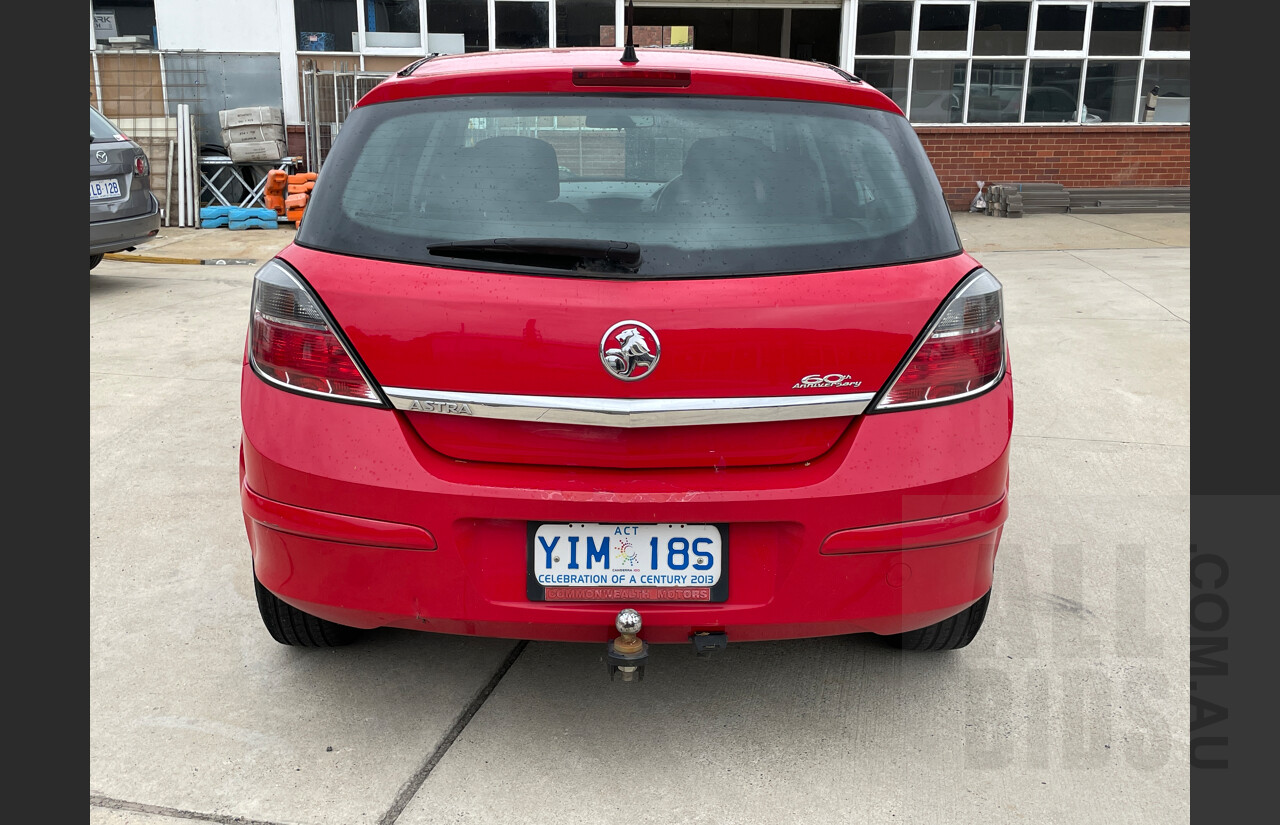 9/2008 Holden Astra 60TH Anniversary AH MY08.5 5d Hatchback Red 1.8L