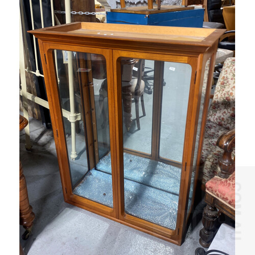 Retro Teak Mirror Back China Cabinet Top 