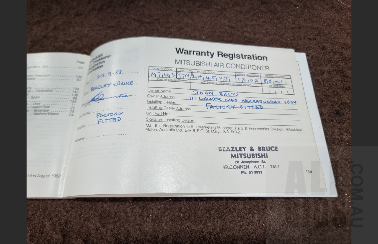 9/1988 Mitsubishi Magna Executive TN 4d Station Wagon Yellow 2.6L