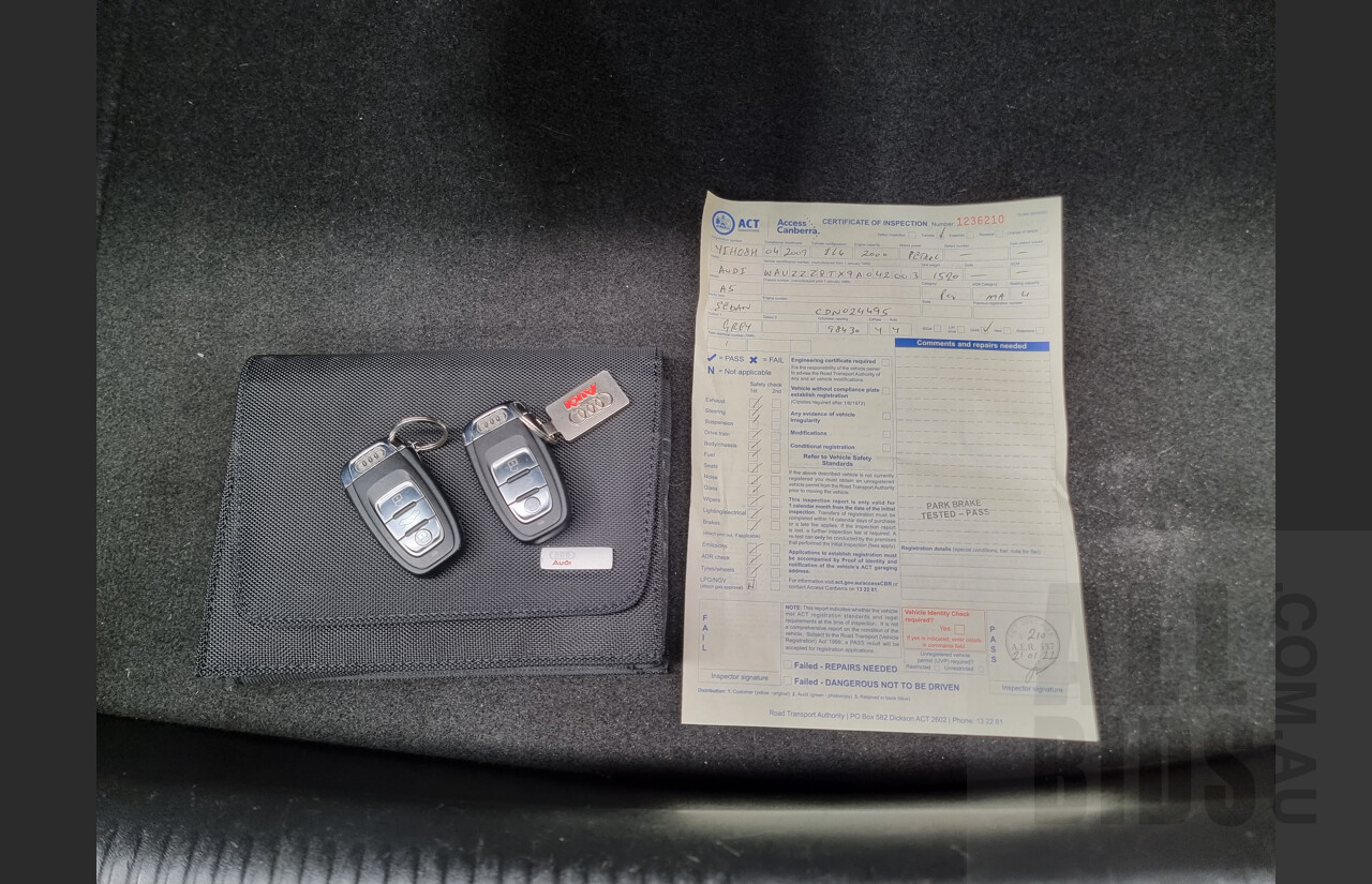 4/2009 Audi A5 2.0 TFSI Quattro 8T S-Line 2d Coupe Grey 2.0L Turbo