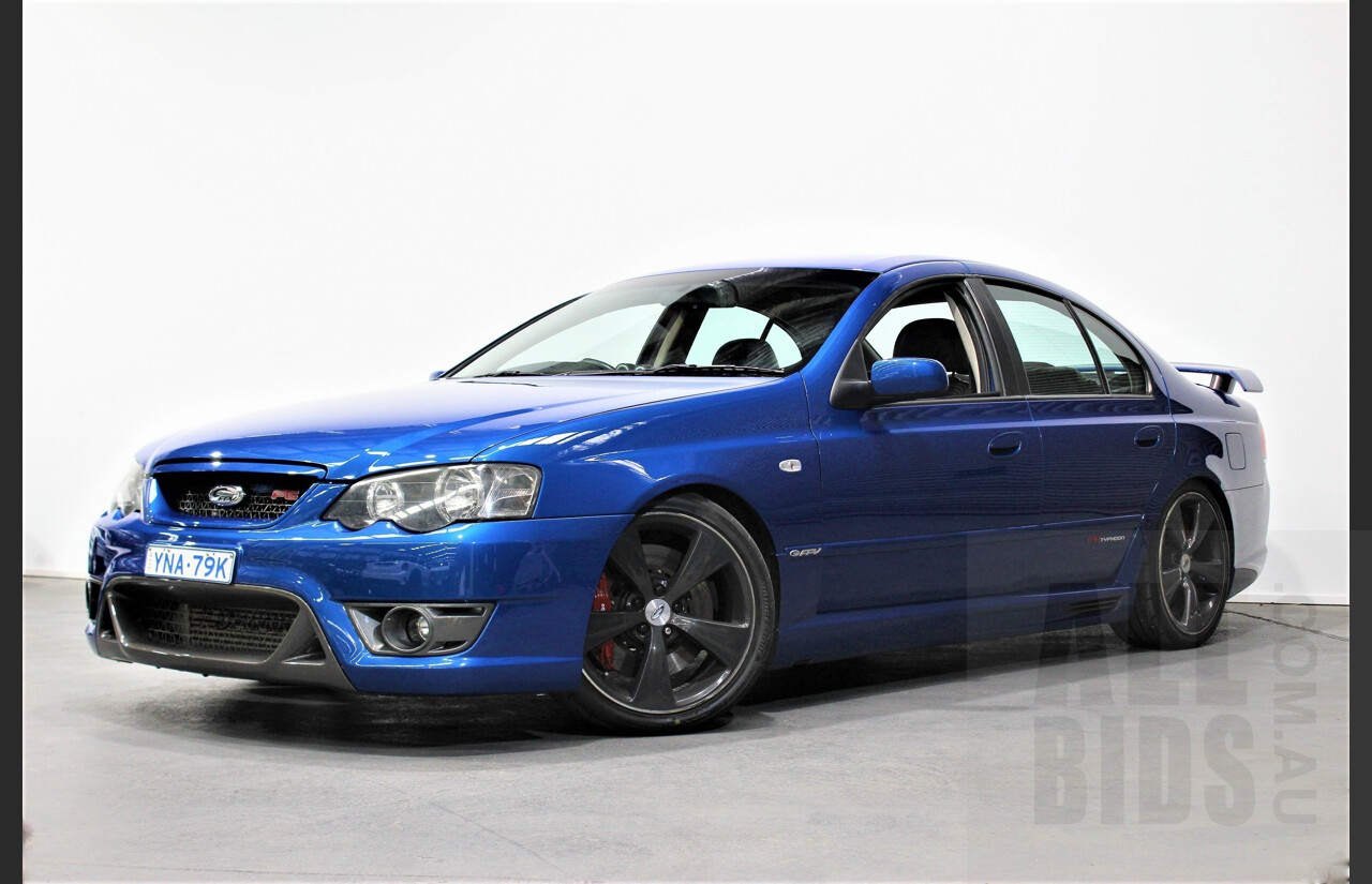 2/2007 Ford FPV F6 Typhoon BF MKII 4d Sedan Conquer Blue Metallic 4.0L Modified 590rwkw