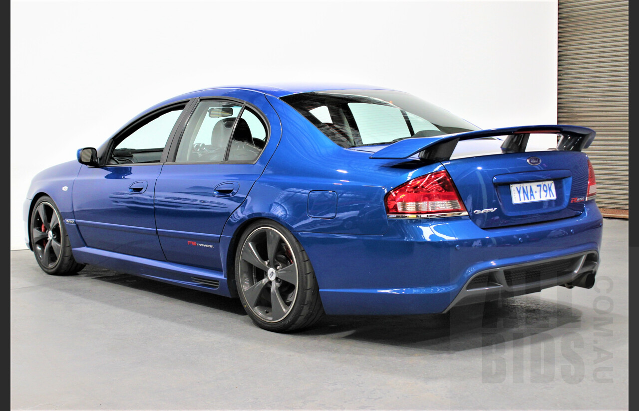 2/2007 Ford FPV F6 Typhoon BF MKII 4d Sedan Conquer Blue Metallic 4.0L Modified 590rwkw
