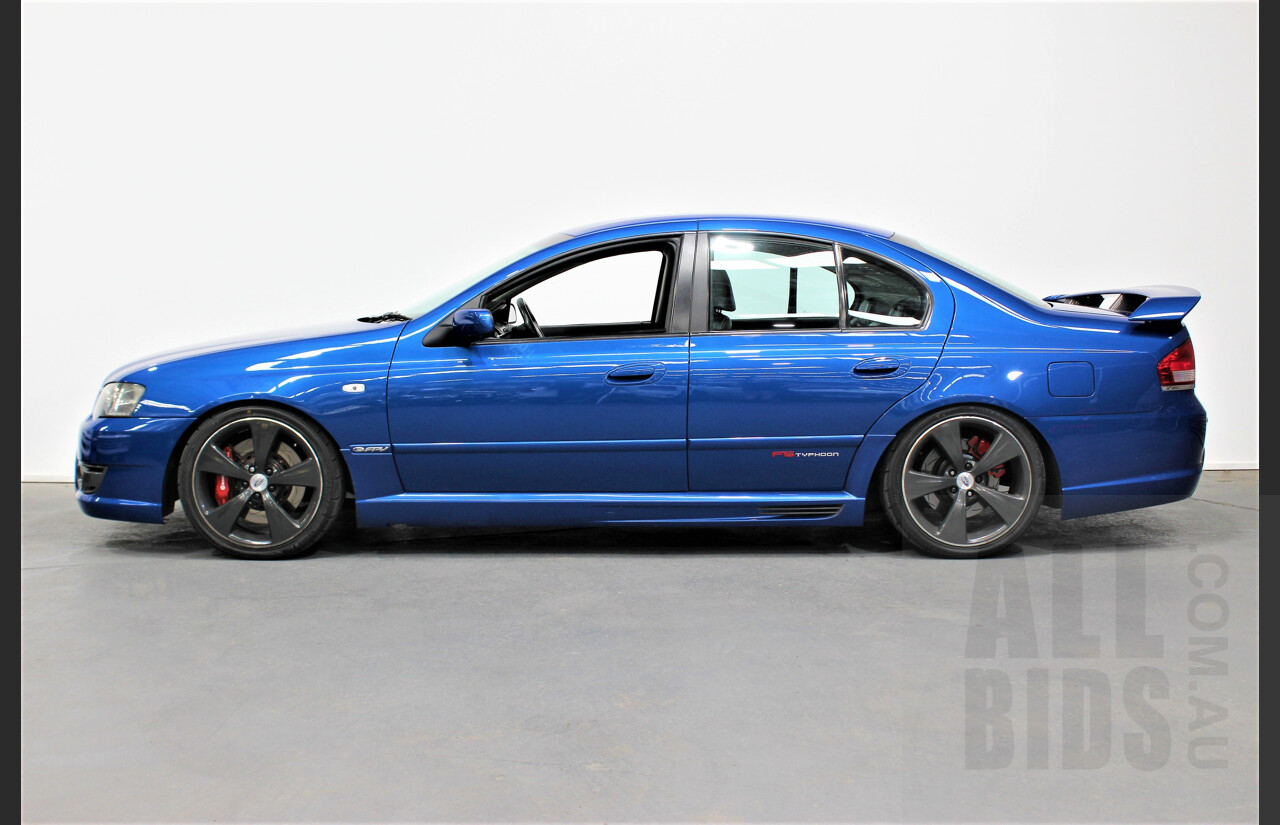 2/2007 Ford FPV F6 Typhoon BF MKII 4d Sedan Conquer Blue Metallic 4.0L Modified 590rwkw