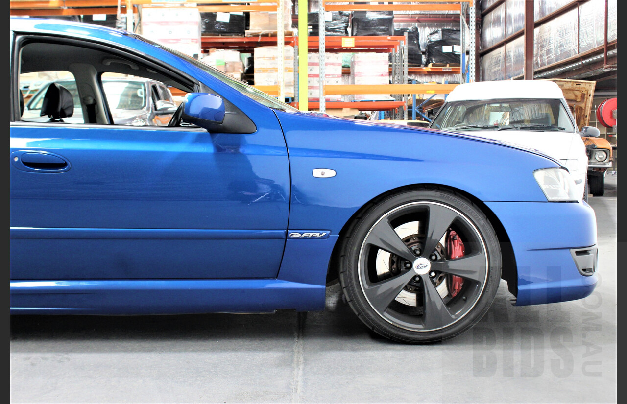 2/2007 Ford FPV F6 Typhoon BF MKII 4d Sedan Conquer Blue Metallic 4.0L Modified 590rwkw