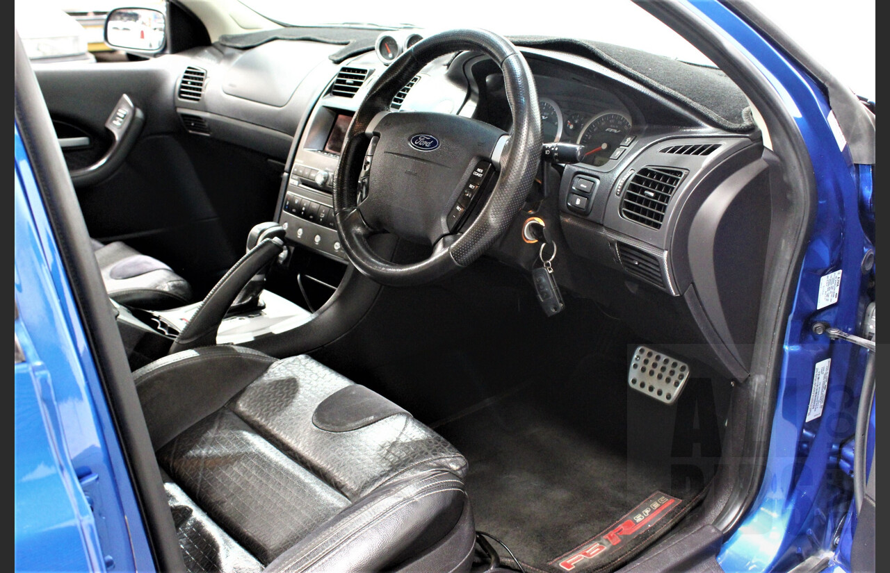 2/2007 Ford FPV F6 Typhoon BF MKII 4d Sedan Conquer Blue Metallic 4.0L Modified 590rwkw