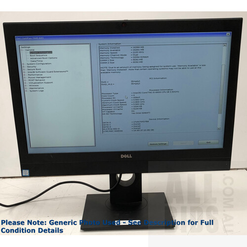 Dell OptiPlex 7440 AIO Intel Core i5 (6600) 3.30GHz CPU 23.8-Inch All-in-One Computer