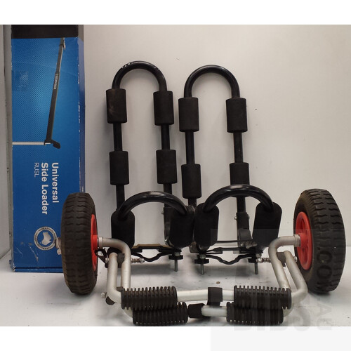 Kayak Side Loader, Racks and Roller Wheels and Boat Cover