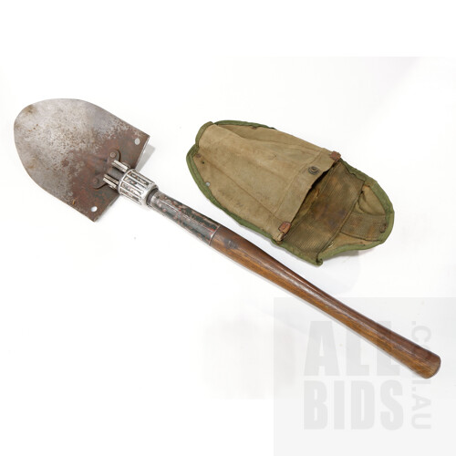 Australian Army Vietnam Era Folding Entrenching Tool with Canvas Cover