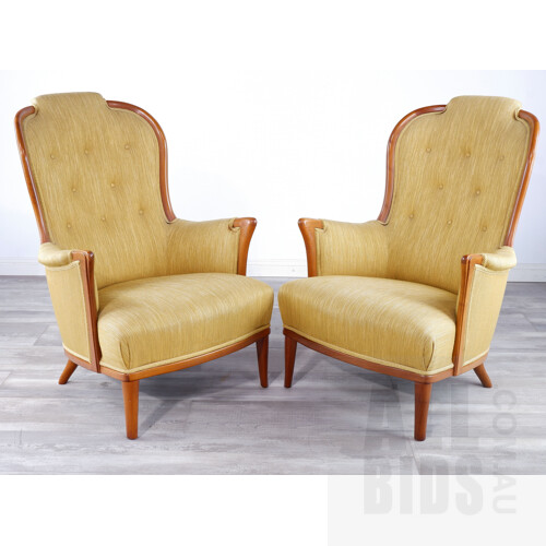 Good Pair of Carl Malmsten (Swedish, 1888–1972) 'Var Fru' Armchairs for OH Sjögren, Circa 1960s