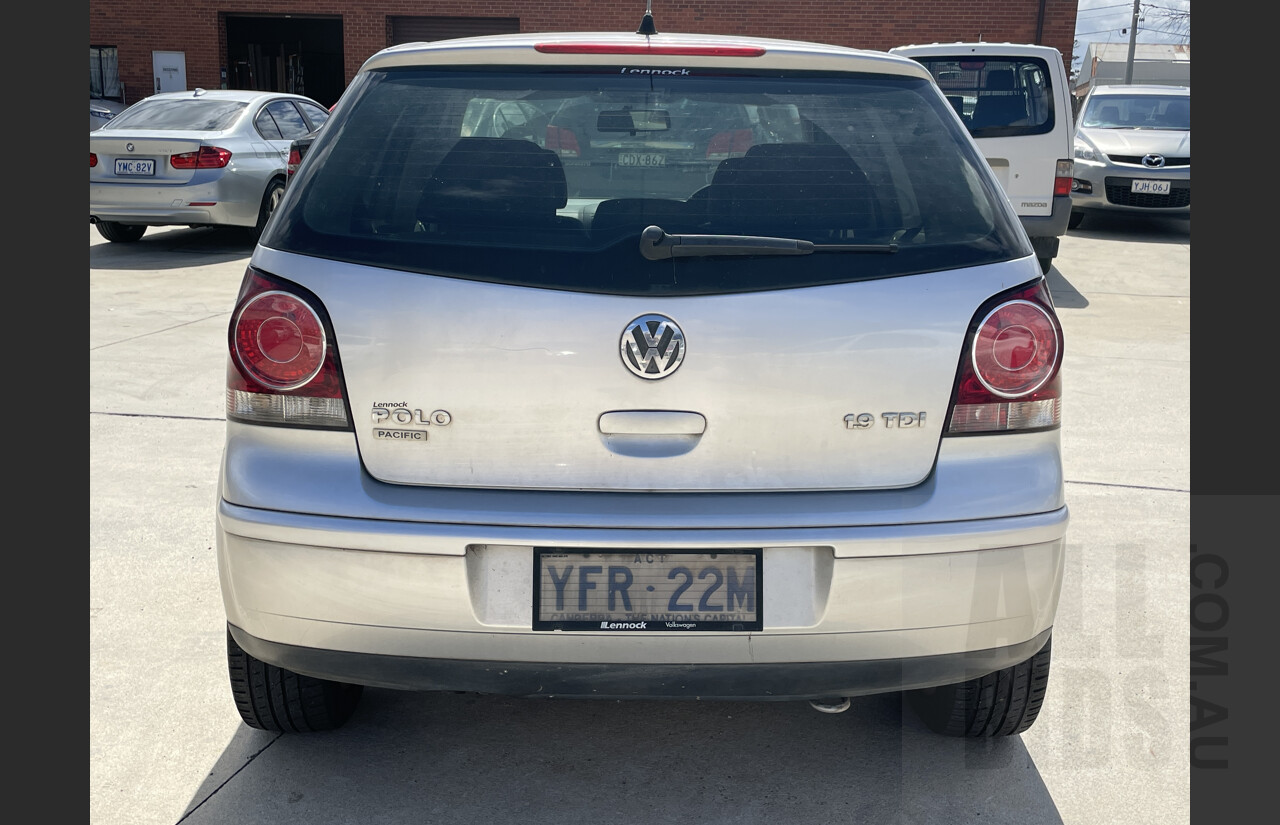 10/2008 Volkswagen Polo Pacific TDI 9N MY08 UPGRADE 5d Hatchback Silver 1.9L