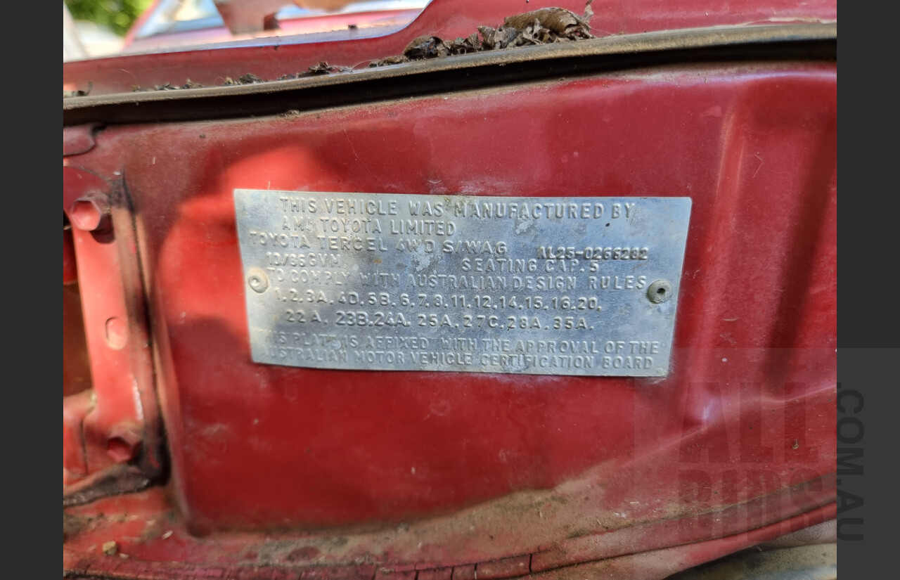 10/1986 Toyota Tercel SR5 (4x4) 4d Wagon Red 1.5L