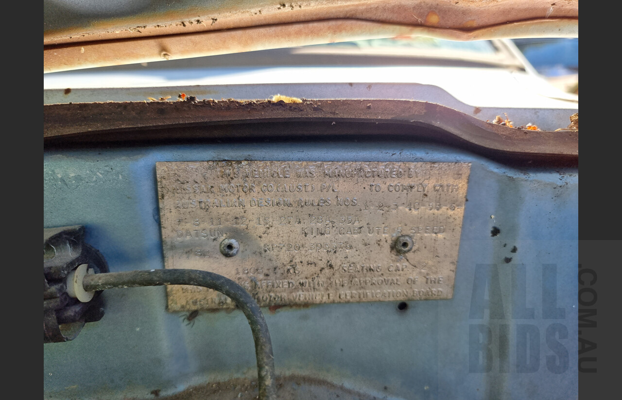 7/1982 Nissan Datsun 720 King Cab P/up Blue 1.8L