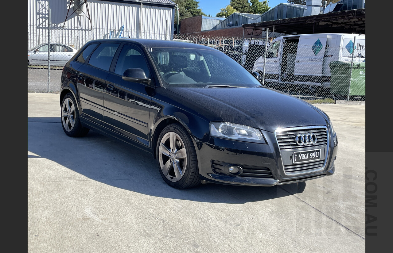 1/2010 Audi A3 Sportback 1.8 TFSI Ambition 8P MY09 5d Hatchback Black 1.8L