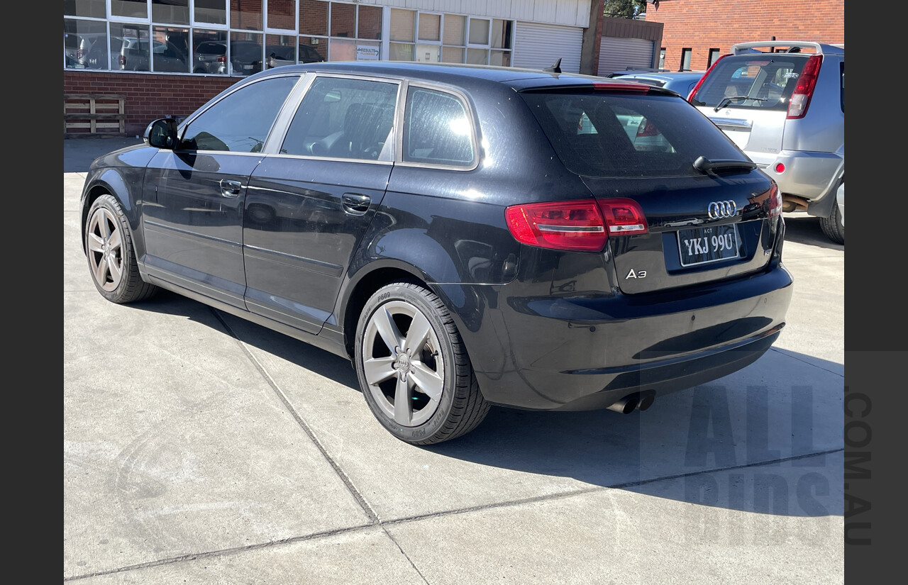 1/2010 Audi A3 Sportback 1.8 TFSI Ambition 8P MY09 5d Hatchback Black 1.8L