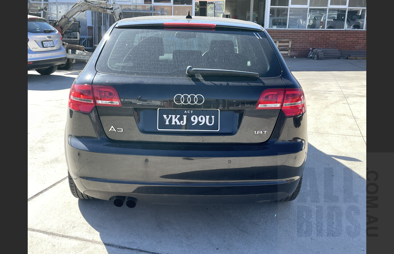 1/2010 Audi A3 Sportback 1.8 TFSI Ambition 8P MY09 5d Hatchback Black 1.8L