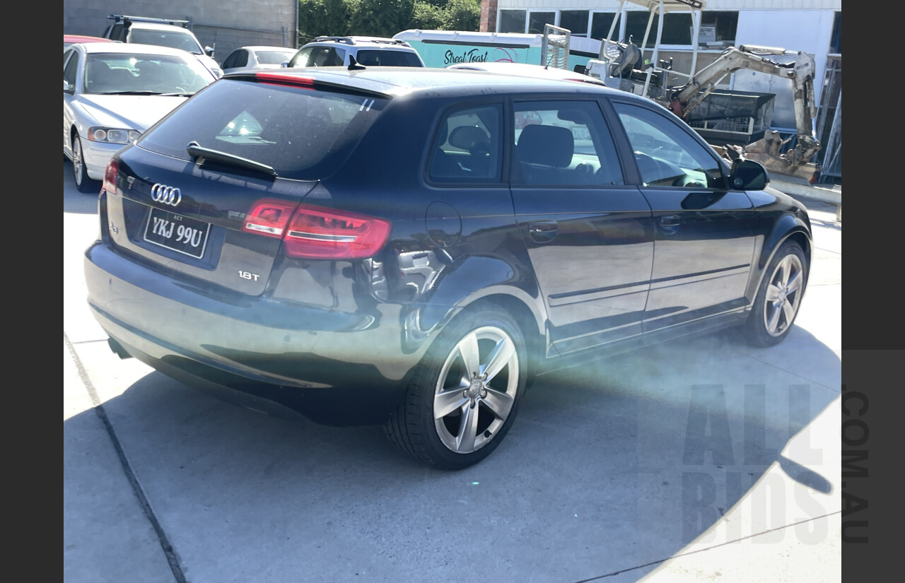 1/2010 Audi A3 Sportback 1.8 TFSI Ambition 8P MY09 5d Hatchback Black 1.8L