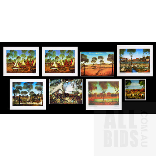 Eight Pro Hart Prints, Most Limited Editions and Signed, Largest 50 x 60 cm (sheet size). Unframed (8)