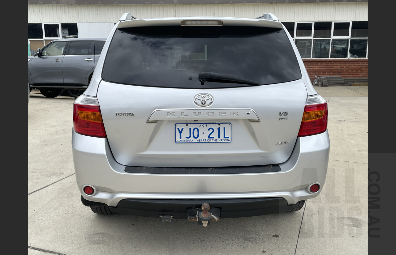 10/2009 Toyota Kluger Grande (4x4) GSU45R 4d Wagon Silver 3.5L