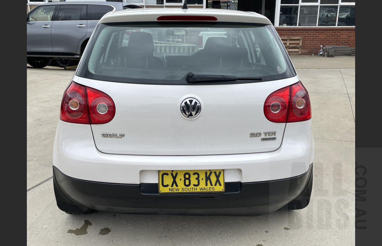 6/2008 Volkswagen Golf 2.0 TDI Pacific 1K MY08 UPGRADE 2 5d Hatchback White 2.0L
