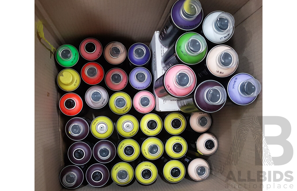 Bulk Lot of Ironlak Acrylic Spray Paint (Various Colours, 400ml) - Total Estimated ORP $387.00