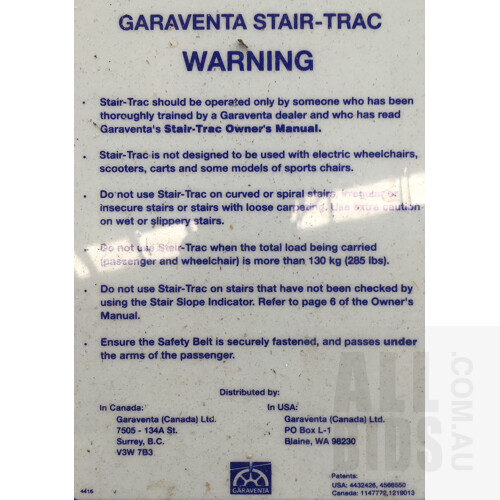 Garaventa Stairtrac - Portable Inclined Wheelchair Lift