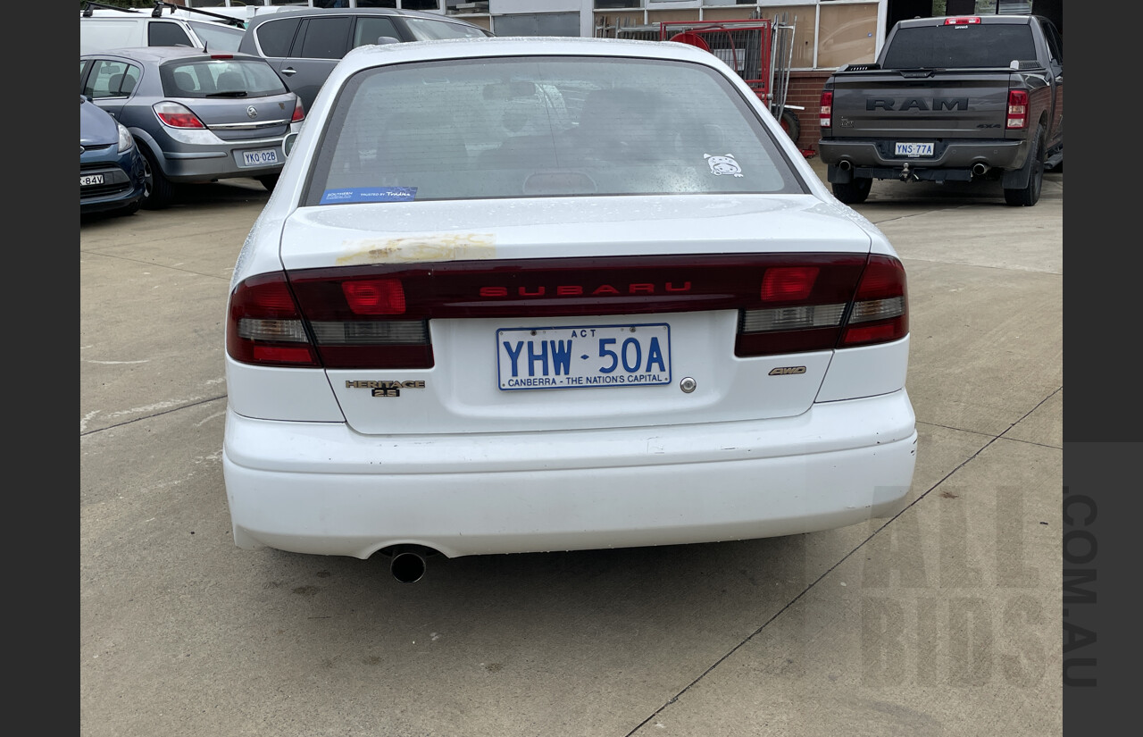 8/2001 Subaru Liberty Heritage (awd) MY01 4d Sedan White 2.5L