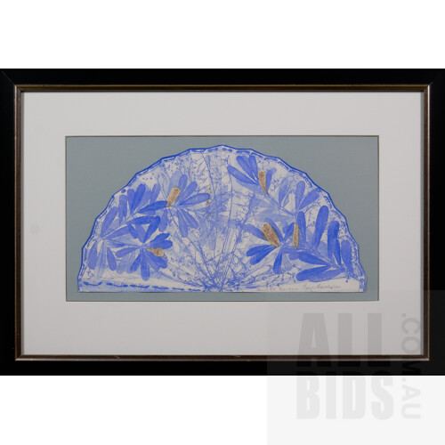 Edith Cowlishaw (born 1924), Fan II, Banksia, Etching & Aquatint, 25 x 48 cm (image)
