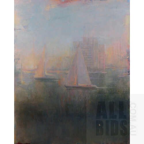 Helen Halliday (20th Century), Elizabeth Bay, Oil on Canvas, 152 x 121 cm