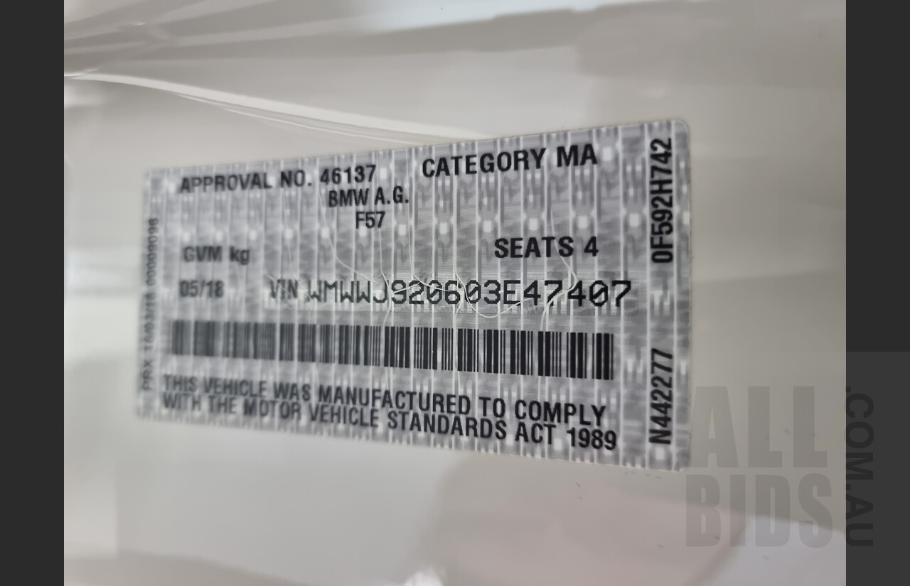 5/2018 Mini Cooper John Cooper Works JCW F57 MY18 2d Roadster Pearl White 2.0L