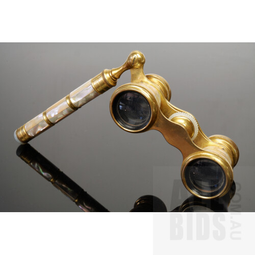 Antique Iris Paris Opera Glasses with Mother of Pearl Handle