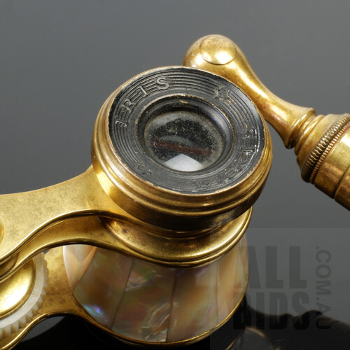 Antique Iris Paris Opera Glasses with Mother of Pearl Handle