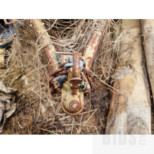 1985 Polmac Single Axle Box Trailer with Tipping Ute Tray Mount & Hand Crane