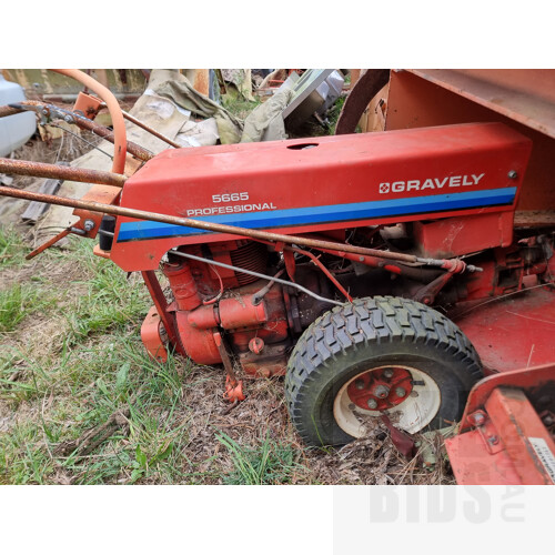Gravely 5665 12hp Walk Behind Yard Tractor with Two Attachments