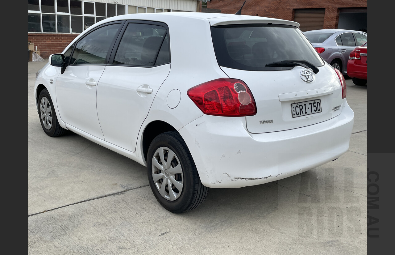1/2008 Toyota Corolla Ascent ZRE152R 5d Hatchback White 1.8L