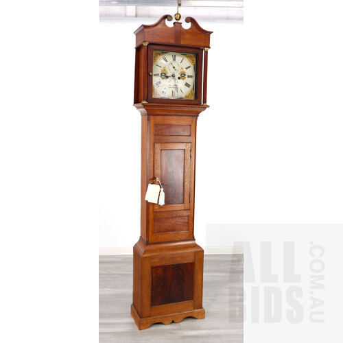Antique Oak Cased James Hardy Dorchester Grandfather Clock