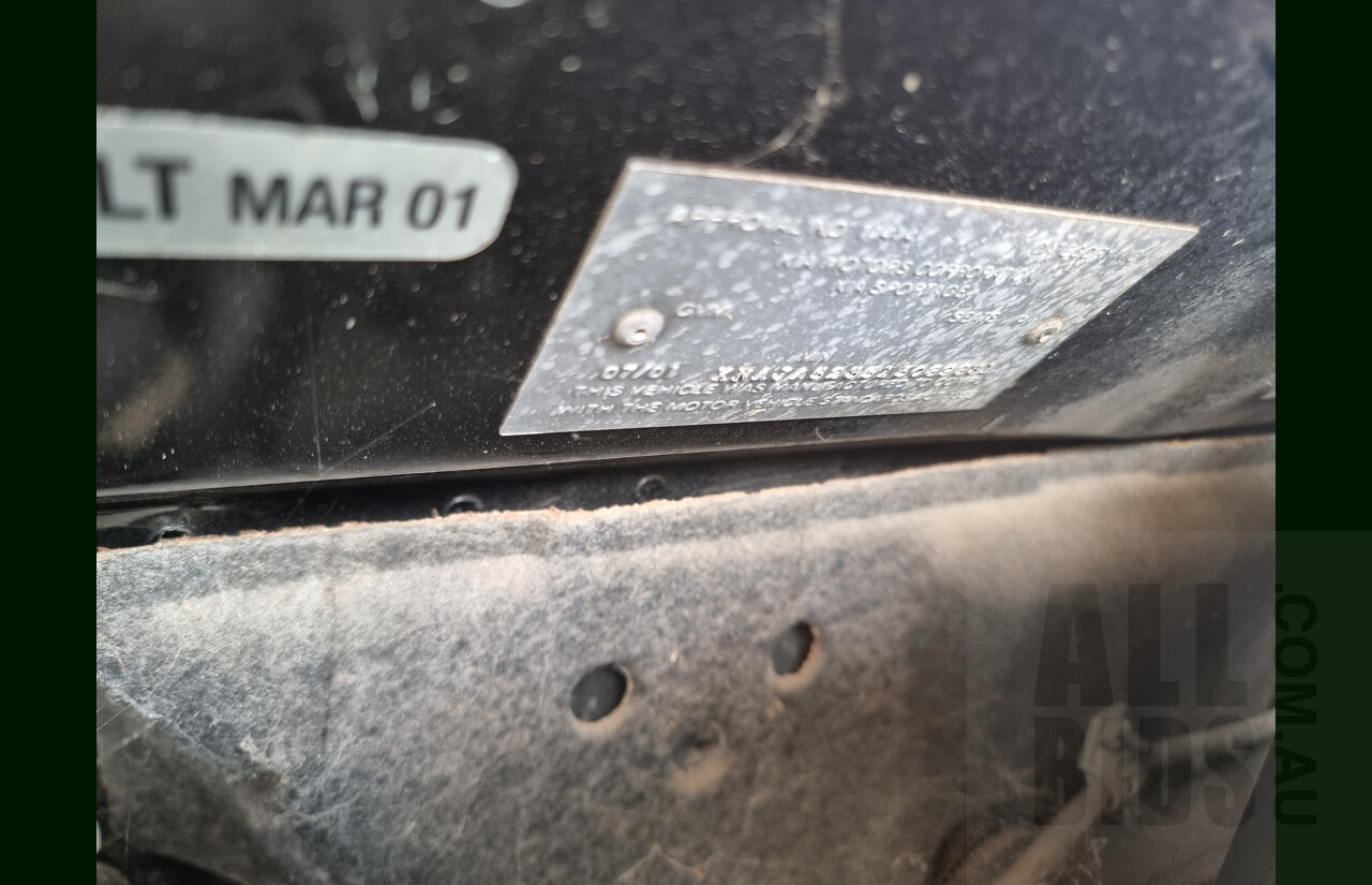 07/2001 Kia Sportage (4x4) MY01 4d Wagon Black 2.0L - Project