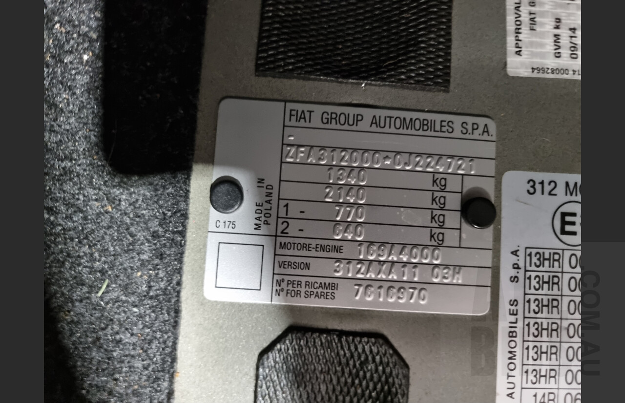 9/2014 Fiat 500 POP MY14 3d Hatchback Grey 1.2L